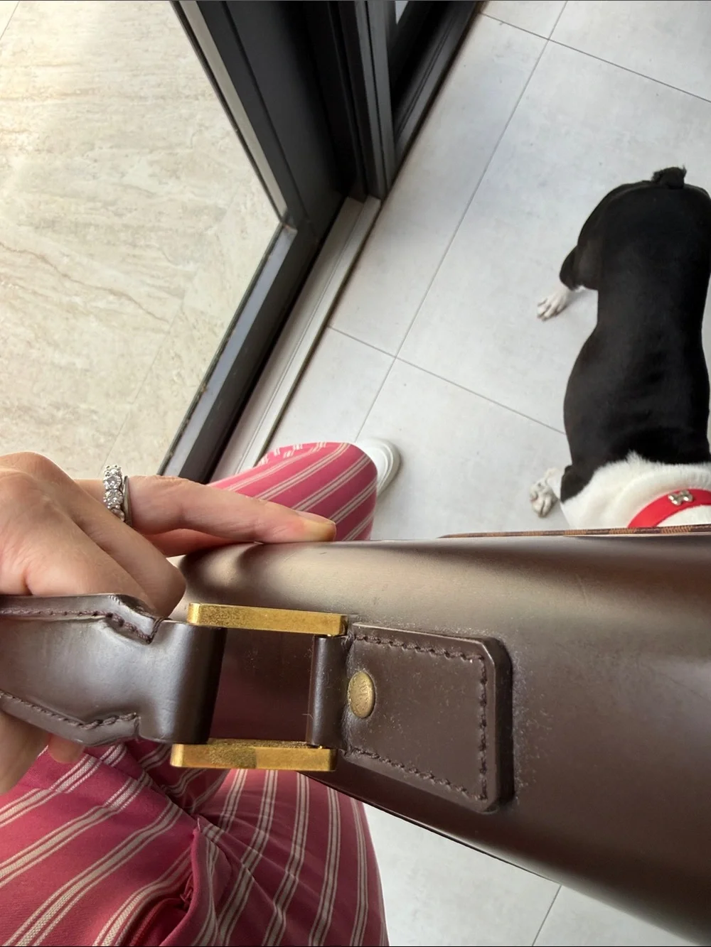 Louis Vuitton Brown Damier Canvas Laptop Briefcase with Gold Hardware